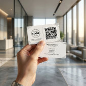 Carte De Visite Modern Minimalist QR Code | Luxury Art Deco