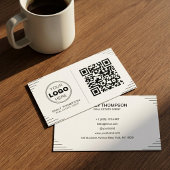 Carte De Visite Modern Minimalist QR Code | Luxury Art Deco