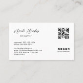 Carte De Visite Modern Minimalist QR Code Sage Green (Dos)