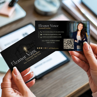 Carte De Visite Modern Minimalist Qr Code Social Media Relator