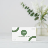 Carte De Visite Modern Minimalist Sage Green & White Business Card (Debout devant)