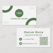 Carte De Visite Modern Minimalist Sage Green & White Business Card (Devant / Derrière)