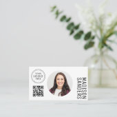 Carte De Visite Modern Minimalist  Simple Professional Photo QR (Debout devant)