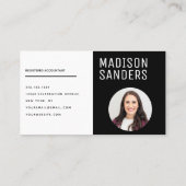 Carte De Visite Modern Minimalist  Simple Professional Photo QR (Dos)