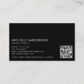 Carte De Visite Modern Minimalist Simple Professional QR Code (Devant)