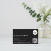 Carte De Visite Modern Minimalist Simple Professional QR Code Logo (Debout devant)