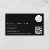 Carte De Visite Modern Minimalist Simple Professional QR Code Logo (Devant)