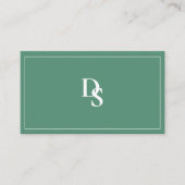 Carte De Visite Modern Minimalist Teal Green Initials QR Code (Devant)