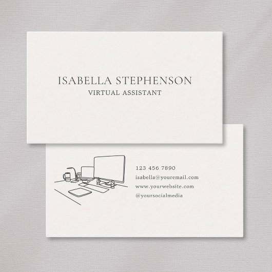Carte De Visite Modern Minimalist Virtual Assistant Professional 