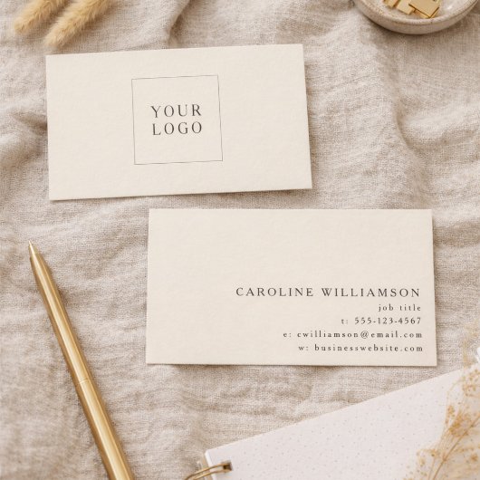 Carte De Visite Modern Minimalistic Cream Brown Professional Logo 