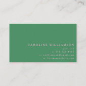 Carte De Visite Modern Minimalistic Pink Green Professional Logo  (Dos)
