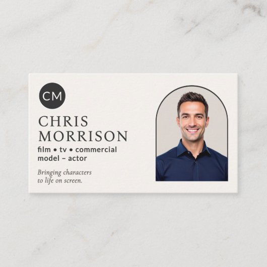 Carte De Visite Modern Model Actor Photo Monogram (Devant)