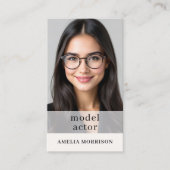 Carte De Visite Modern Model Actor Photo QR Code (Devant)