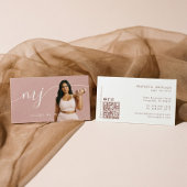 Carte De Visite Modern Monogram Fitness Photo Personal Trainer