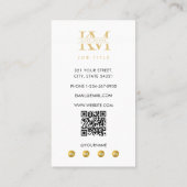 Carte De Visite Modern Monogram Initials Professional White Gold (Dos)