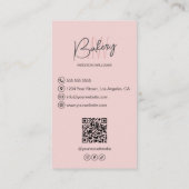 Carte De Visite Modern Monogram Logo Bakery Pastry Chef (Dos)