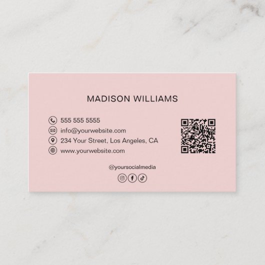 Carte De Visite Modern Monogram Logo QR Bakery Pastry Chef (Dos)