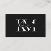 Carte De Visite Modern Monogram Professional Black Marketing (Devant)
