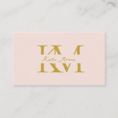 Carte De Visite Modern Monogram Professional Gold Pink Marketing (Devant)