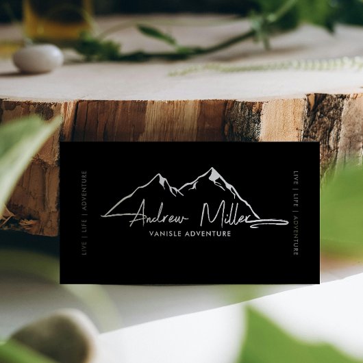 Carte De Visite Modern Mountain Adventure | Signature