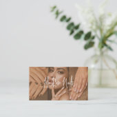 Carte De Visite Modern Nail Manicurist Technician Photo Collage  (Debout devant)