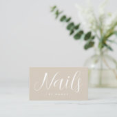 Carte De Visite Modern Nail Salon Typography Script  (Debout devant)