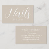Carte De Visite Modern Nail Salon Typography Script  (Devant / Derrière)