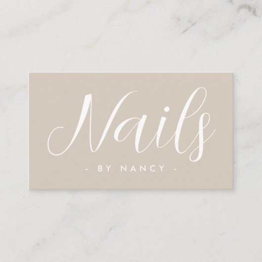 Carte De Visite Modern Nail Salon Typography Script  (Devant)