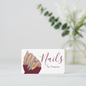 Carte De Visite Modern Nail Technician Personal Branding Chic (Debout devant)