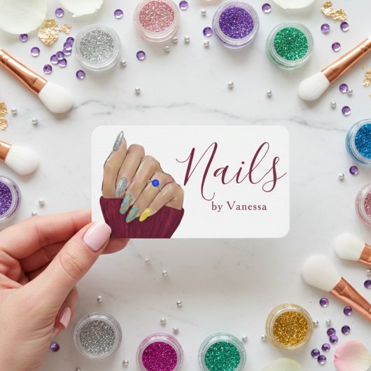 Carte De Visite Modern Nail Technician Personal Branding Chic