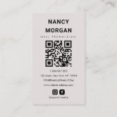 Carte De Visite  Modern Nail Technician Photo Collage Qr Code  (Dos)