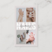 Carte De Visite  Modern Nail Technician Photo Collage Qr Code  (Devant)