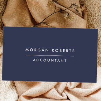 Carte De Visite Modern Navy Blue Accountant Lawyer or Professional