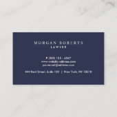 Carte De Visite Modern Navy Blue Accountant Lawyer or Professional (Dos)
