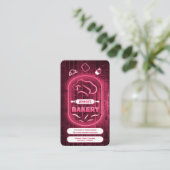 Carte De Visite Modern Neon Pink Bakery Chef’s Hat Logo Glowing (Debout devant)
