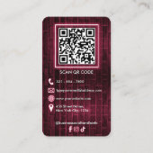 Carte De Visite Modern Neon Pink Bakery Chef’s Hat Logo Glowing (Dos)