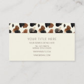 Carte De Visite Modern Neutral Chocolate Cow Print Aesthetic (Dos)