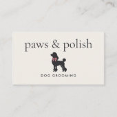 Carte De Visite Modern Neutral Dog Groomer | Editable (Devant)