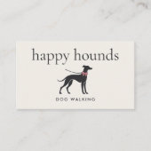 Carte De Visite Modern Neutral Dog Walker | Minimalist Dog Walking (Devant)