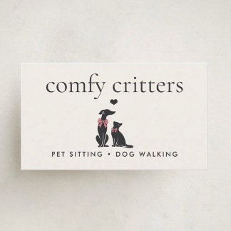 Carte De Visite Modern Neutral Pet Sitter Dog Walker | Editable