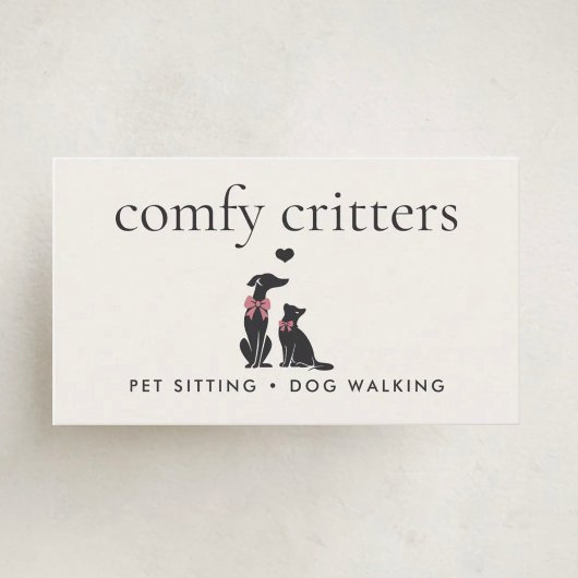 Carte De Visite Modern Neutral Pet Sitter Dog Walker | Editable