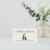 Carte De Visite Modern Neutral Pet Sitter Dog Walker | Editable (Debout devant)