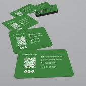 Carte De Visite Modern Olive Green QR Code Photo Networking Card