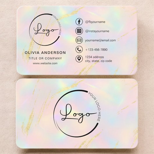 Carte De Visite Modern Opal Business Branding