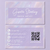 Carte De Visite Modern Opal Holographic Brow Technician