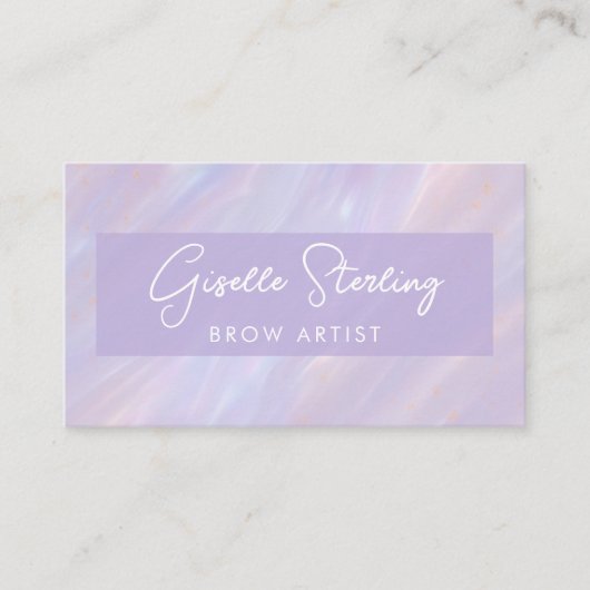 Carte De Visite Modern Opal Holographic Brow Technician (Devant)