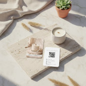 Carte De Visite Modern Organic Handmade Candle QR Code 