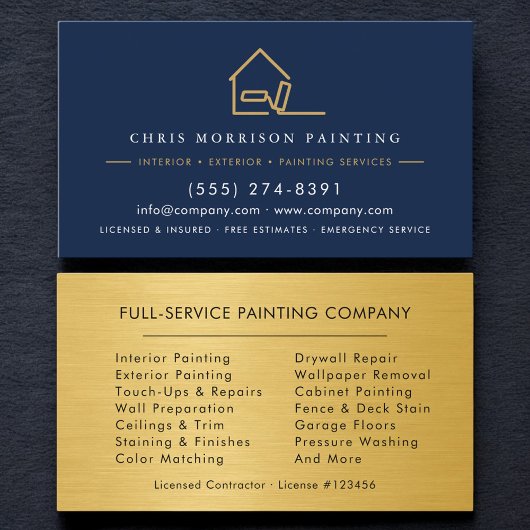 Carte De Visite Modern Painter Painting Metallic Gold