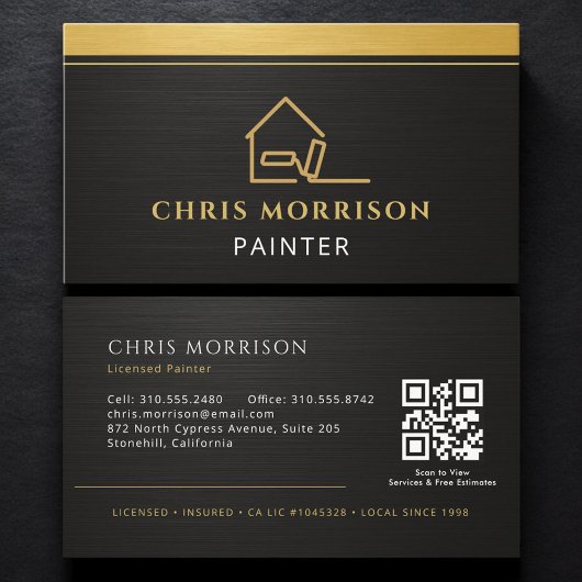 Carte De Visite Modern Painter QR Code