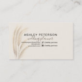 Carte De Visite modern pampas grass watercolor wedding planner (Dos)